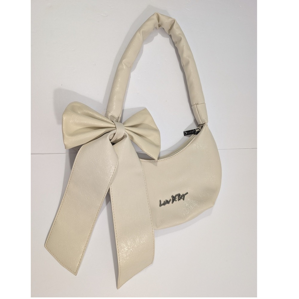 NEW Luv Betsey by Betsey Johnson Cream Bow Shoulder Bag Hobo Bride Girlhoodcore